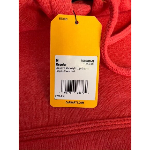 Carhartt Men's Poly-Cotton Stretchable Sleeve Logo Hooded Sweatshirt Sz. M New - Picture 6 of 11